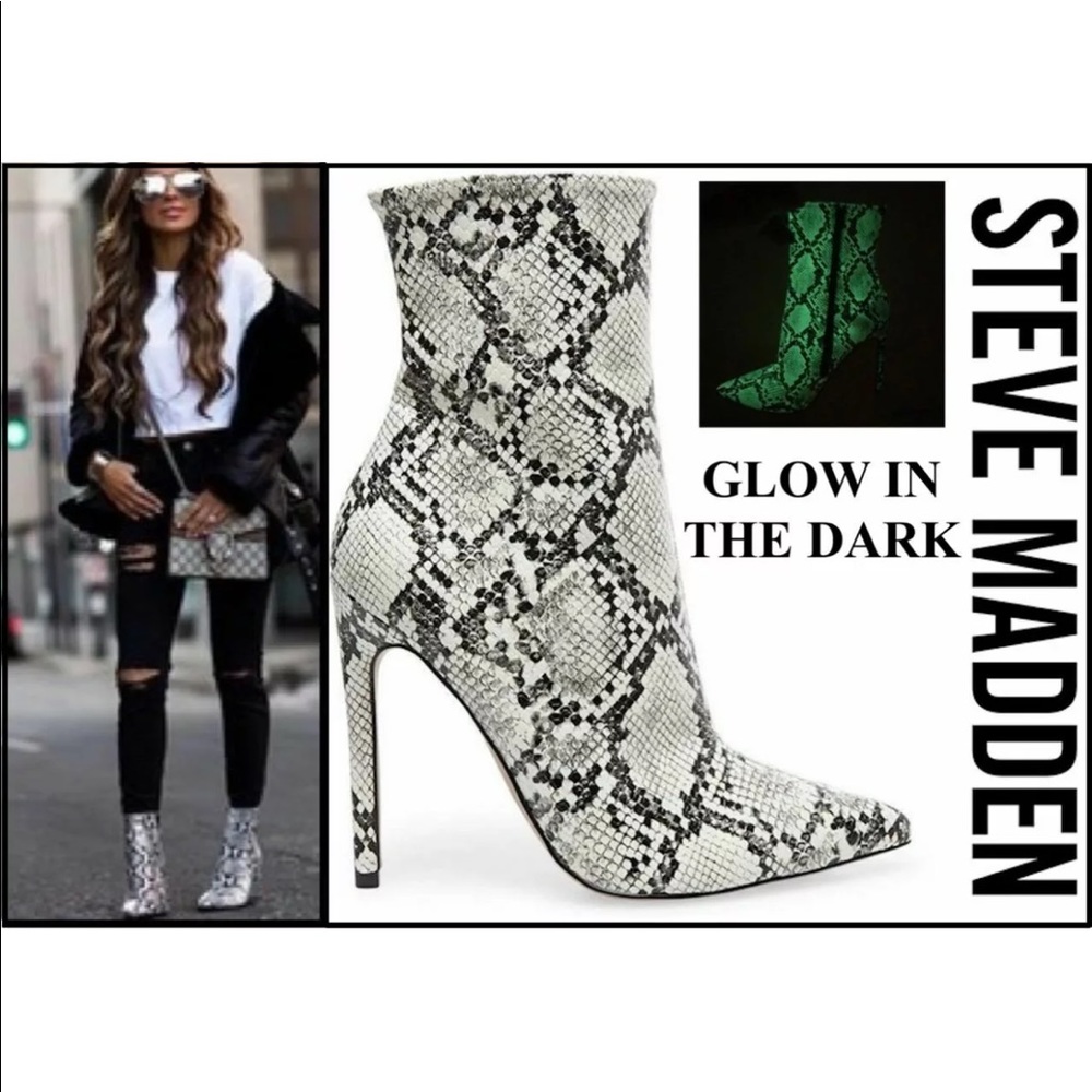 Steve Madden Whimsy Snake Print Booties SZ 9 NIB